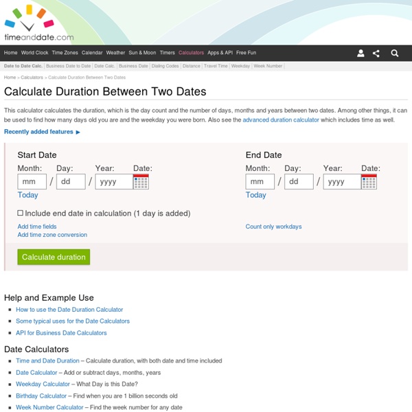 Fecha Duración Calculadora: Días entre dos fechas