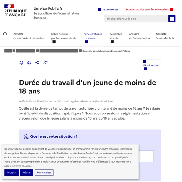 Durée légale du travail d'un jeune de moins de 18 ans