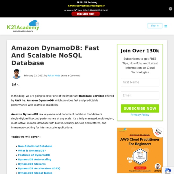 Amazon DynamoDB: Fast And Scalable NoSQL Database