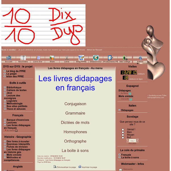 Les livres didapages en français - Au menu