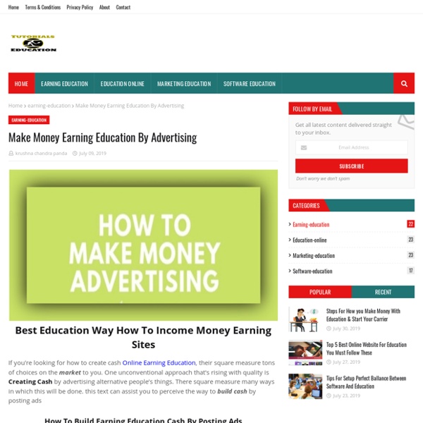 Make Money Earning Education By Advertising