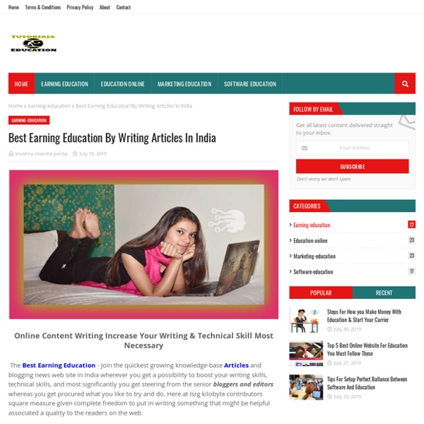 Best Earning Education By Writing Articles In India