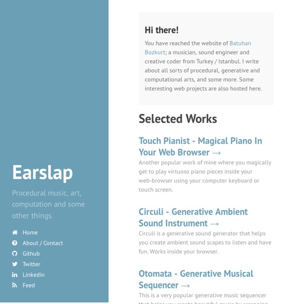 Earslap · Procedural music, art, computation and some other things.