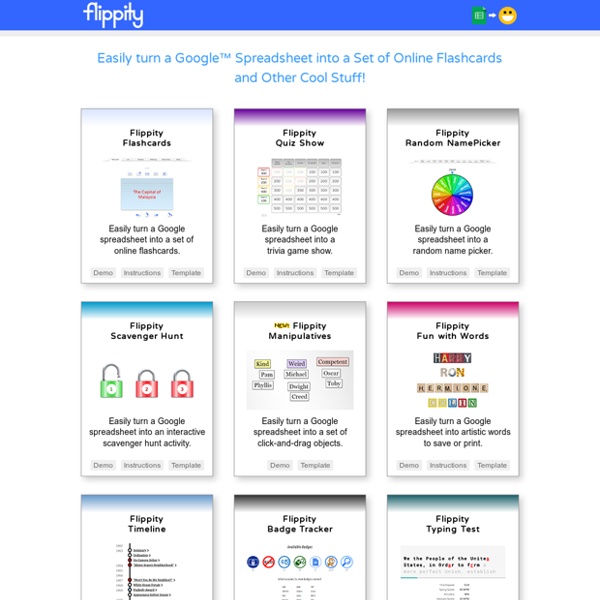Flippity.net: Easily Turn Google Spreadsheets into Flashcards and Other Cool Stuff