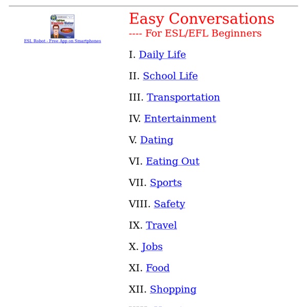 Easy Conversations For ESL Students