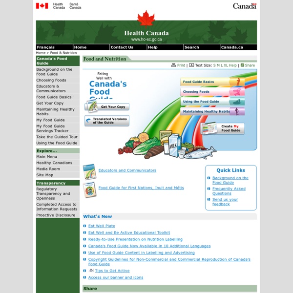 Eating Well with Canada's Food Guide - Main Page