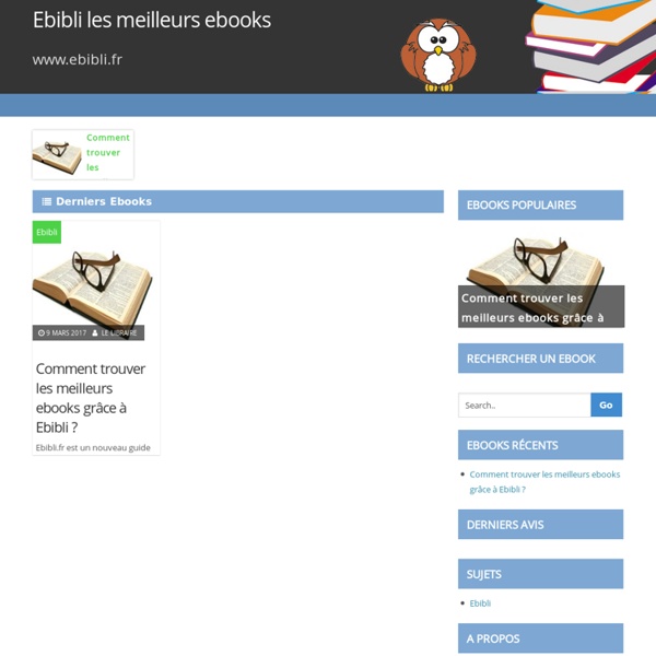 Ebibli.fr : trouvez tous vos ebooks gratuits