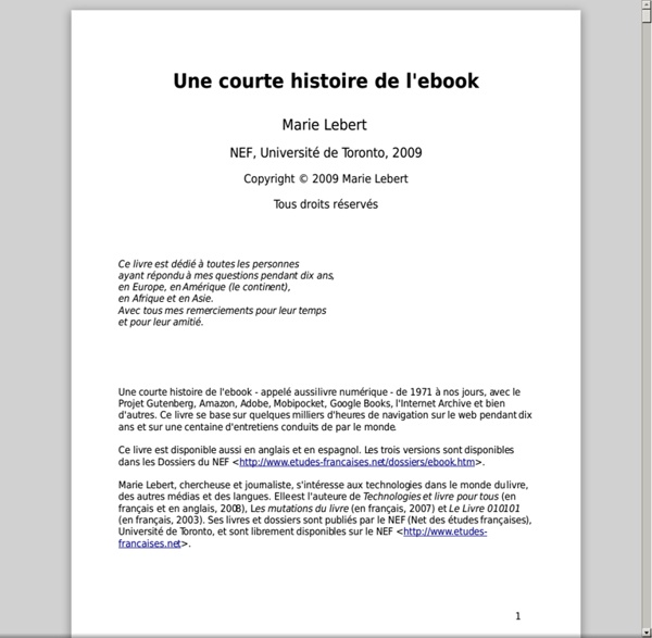 Une courte histoire de l'ebook