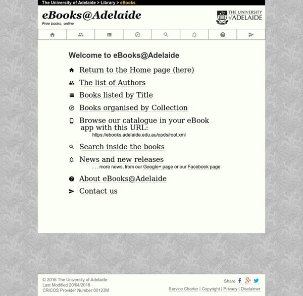 eBooks@Adelaide: Free Books, Online