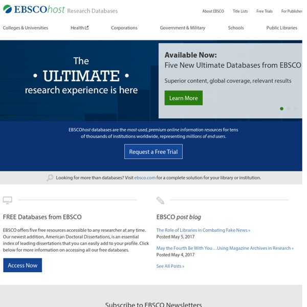 EBSCOhost Online Research Databases