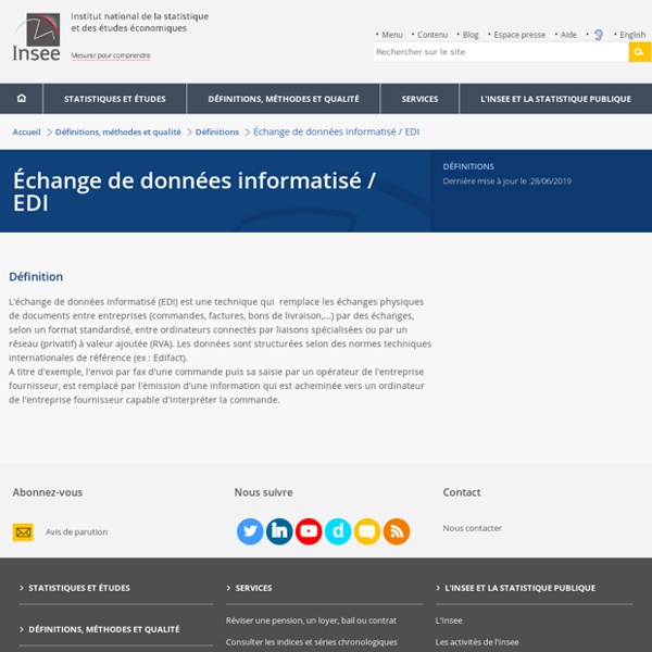 Définition - Échange de données informatisé / EDI
