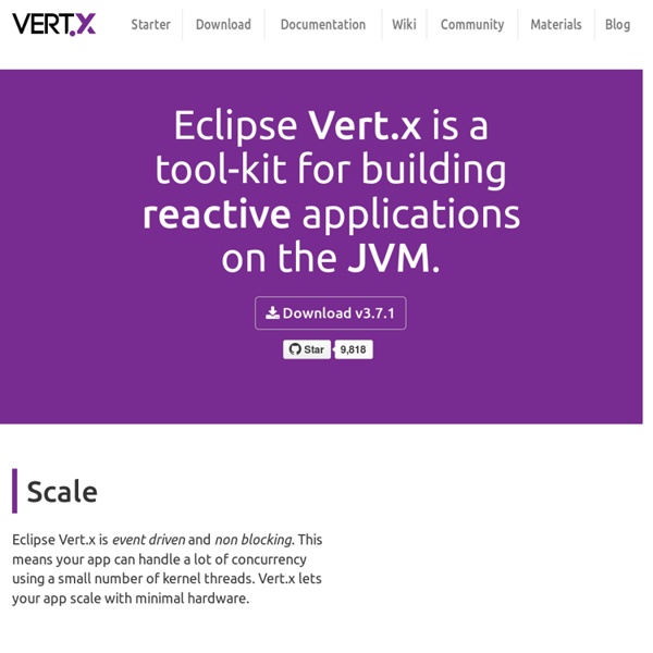Vert.x- Effortless asynchronous application development for the modern web and enterprise