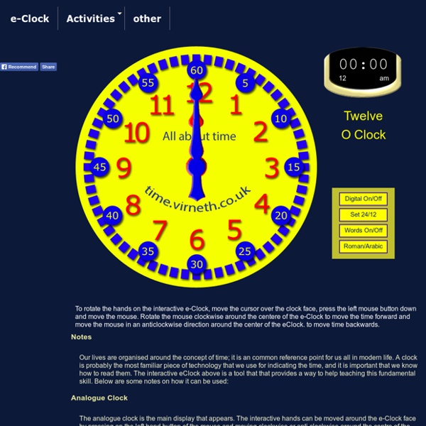 The eClock Learn all about time Interactive Clock Pearltrees