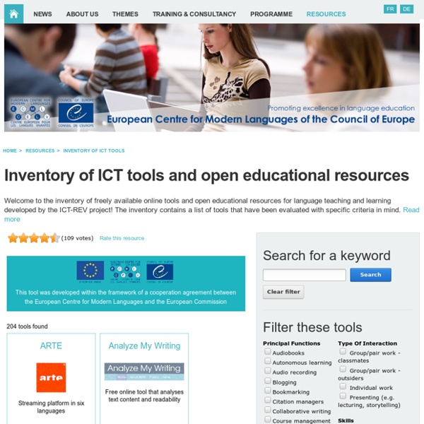 Resources > Inventory of ICT tools