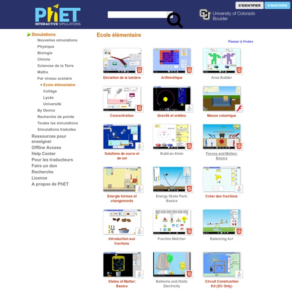 Ecole élémentaire - Simulations PhET