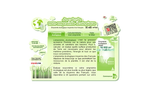 Calculez votre empreinte écologique - Gestion de l'environnement — Exposition Cité des Sciences Paris