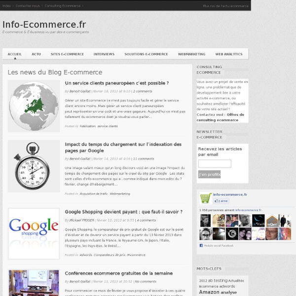 Blog Ecommerce et actualités E-commerce sur Info-Ecommerce.fr