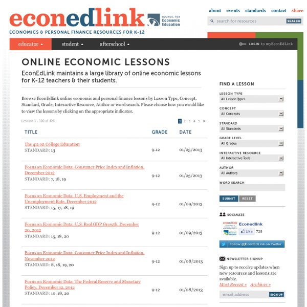 Free Online Economic And Personal Finance Lesson Search