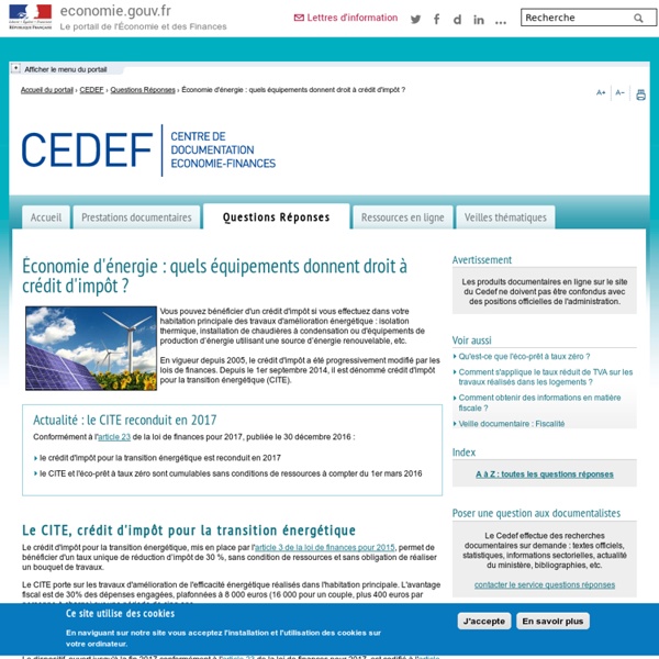 Économie d'énergie : quels équipements donnent droit à crédit d'impôt ?