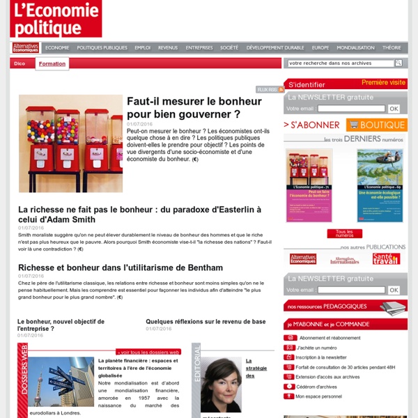 L'Economie politique : revue d’économie la plus diffusée en France, sciences économiques, histoire