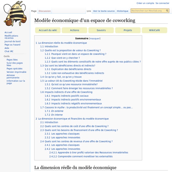 Modèle économique d'un espace de coworking — Movilab.org
