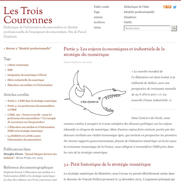 Partie 3- Les enjeux économiques et industriels de la stratégie du numérique