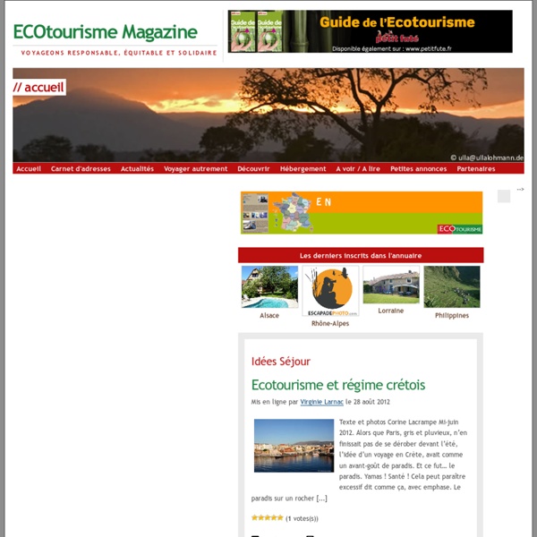 Ecotourisme Magazine - Le magazine du tourisme durable et de l'écotourisme.