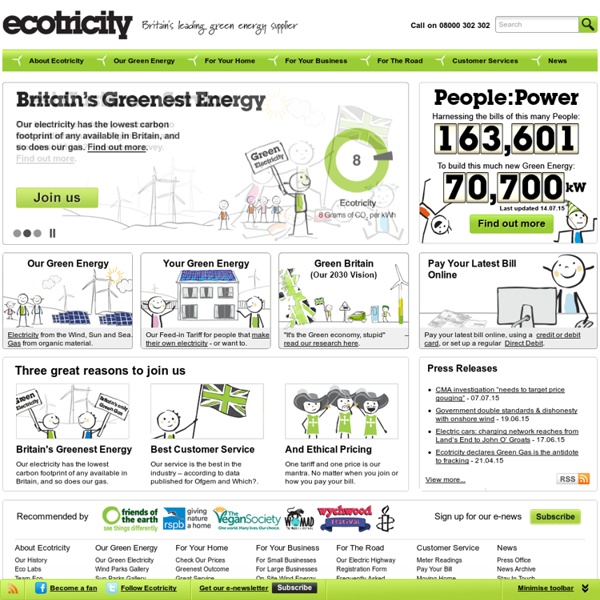 Ecotricity - the green energy company, supplier and generator of eco electricity and gas