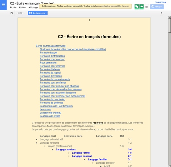 C2 - Écrire en français (formules)