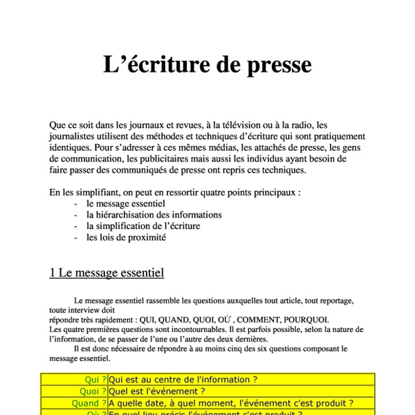 L'écriture de presse