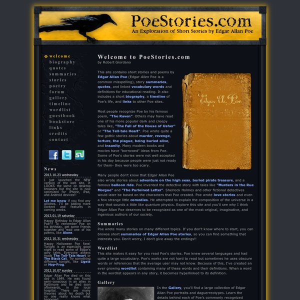 Edgar Allan Poe, short stories, tales, and poems | Pearltrees