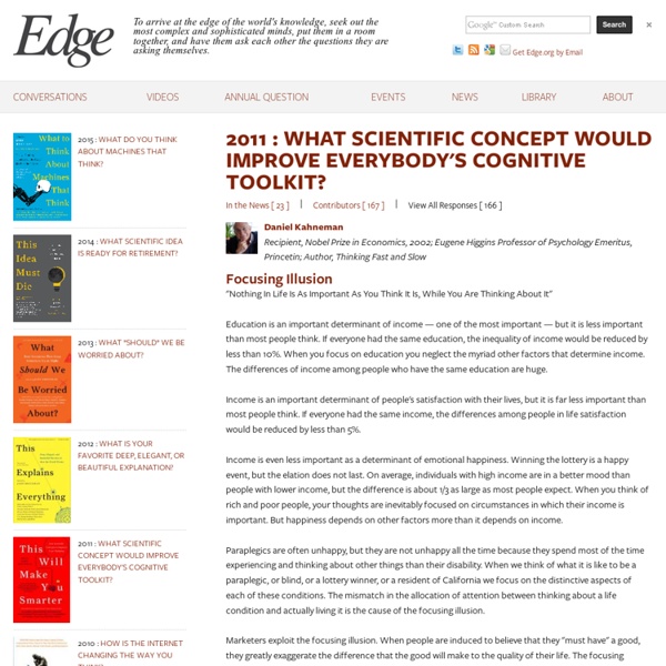 EDGE 2011: What scientific Concept would improve everybody's cognitive toolkit?