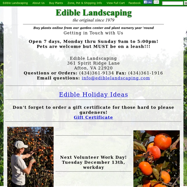 Edible Landscaping Plant Sale: Buy plants online from our garden center and plant nursery