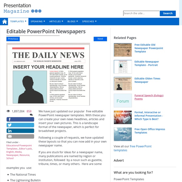 Editable PowerPoint Newspapers