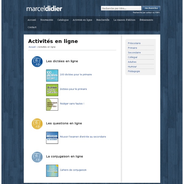 Les Éditions Marcel Didier - Activités en ligne