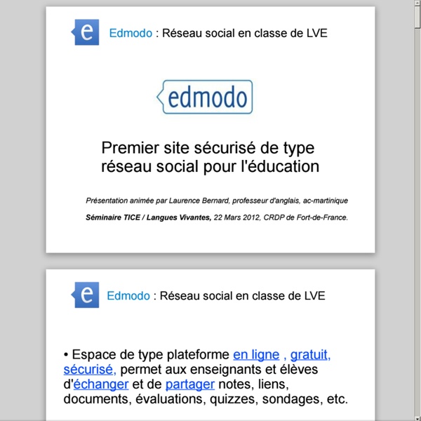 Edmodo réseau social sans risque pour élèves