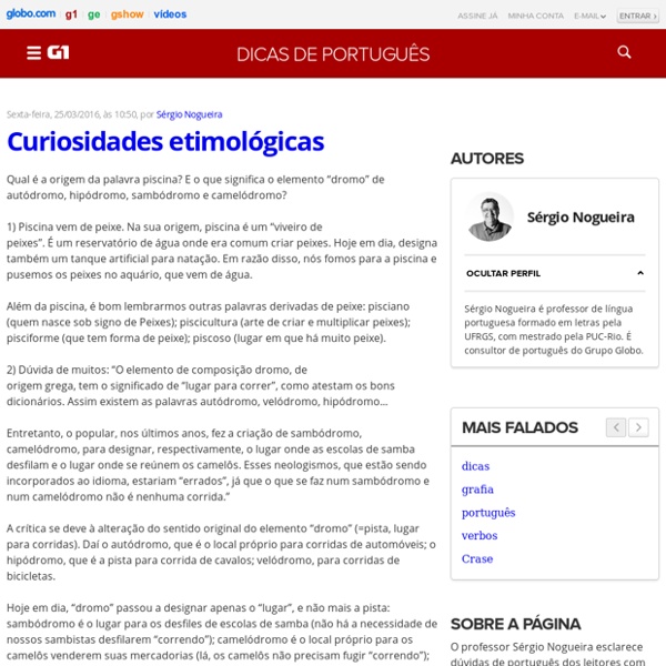 G1 Educação - Dicas de Português - Professor Sérgio Nogueira