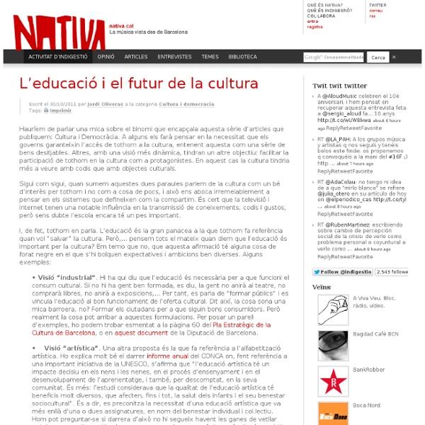 L’educació i el futur de la cultura