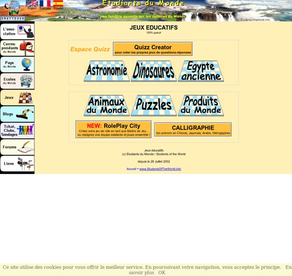 Jeux éducatifs pour enfants & ados - Etudiants du Monde