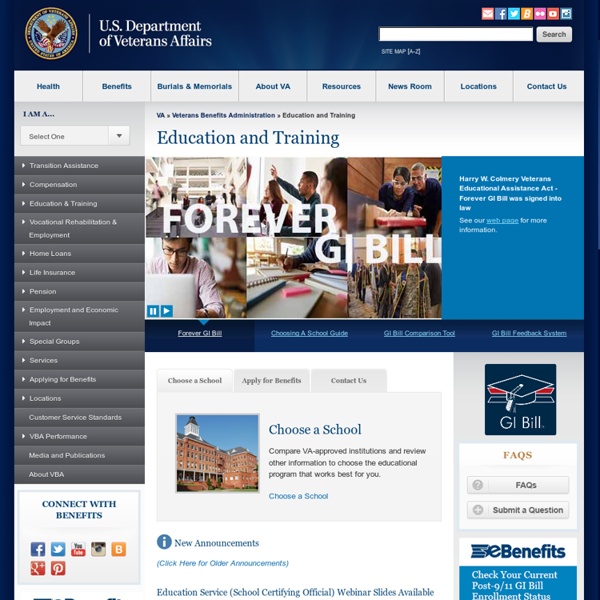The Home for All Educational Benefits Provided by the Department of Veterans Affairs