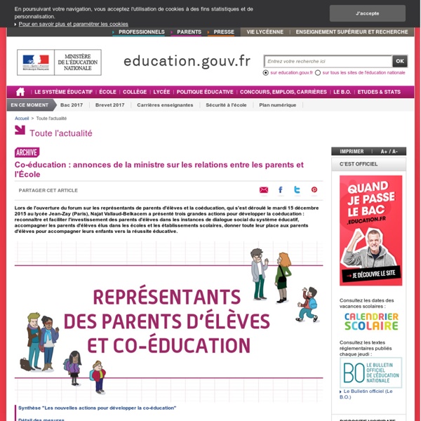 Co-éducation : annonces de la ministre sur les relations entre les parents et l'École