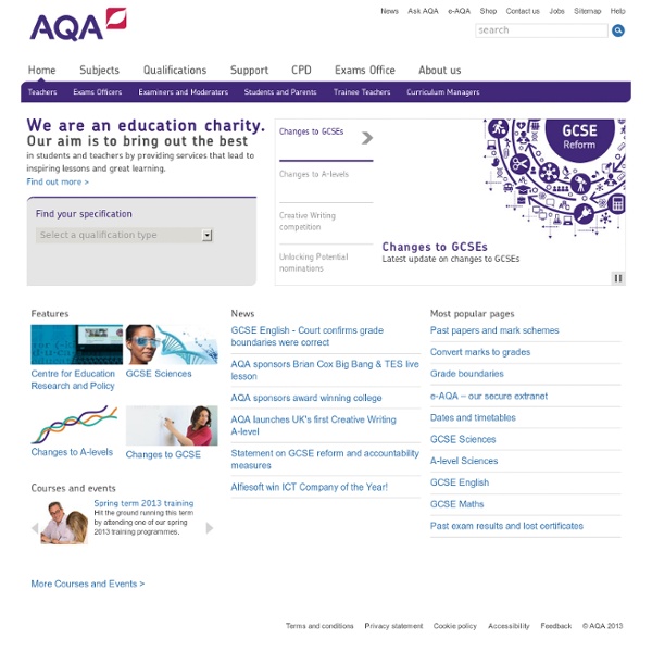 AQA – education charity providing GCSEs, A-levels and support