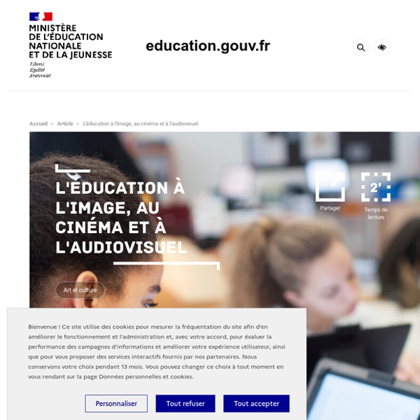 L'éducation à l'image, au cinéma et à l'audiovisuel