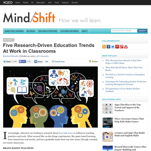 Five Research-Driven Education Trends At Work in Classrooms