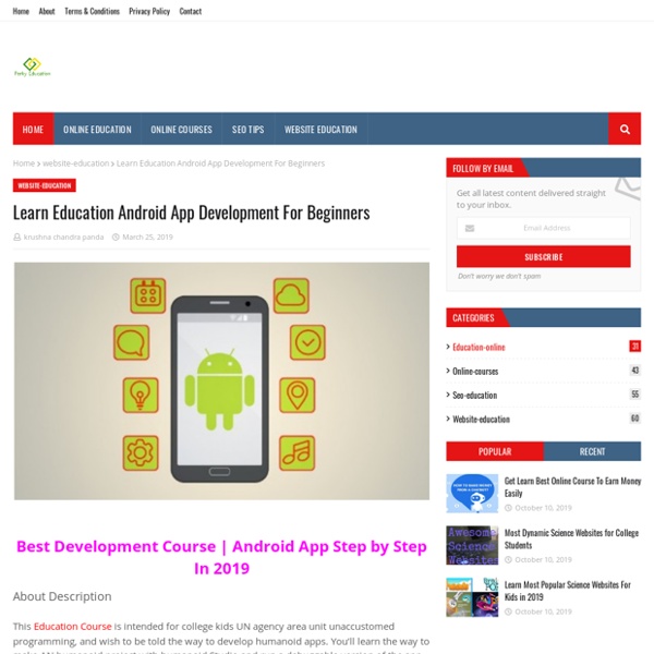 Learn Education Android App Development For Beginners