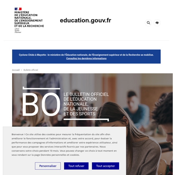 Le Bulletin officiel de l'éducation nationale, de la jeunesse et des sports