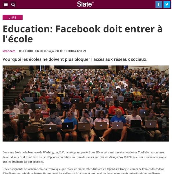 Education: Facebook doit entrer à l'école