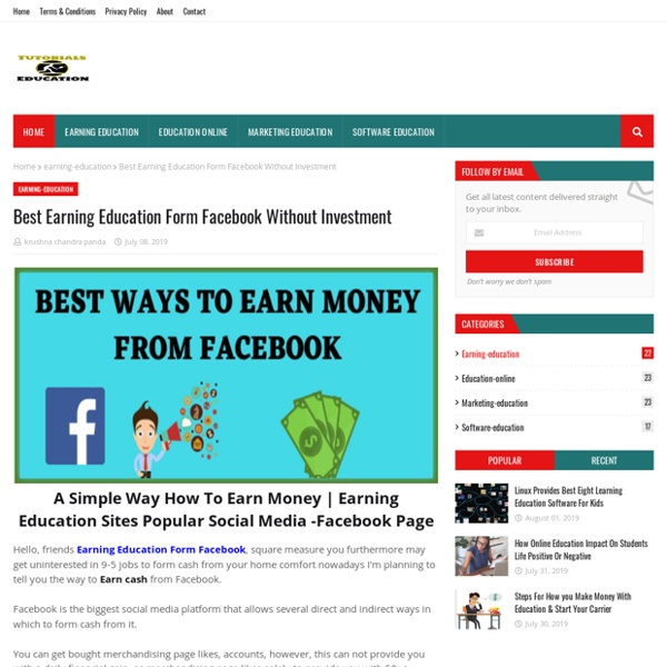 Best Earning Education Form Facebook Without Investment