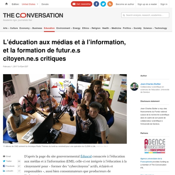 L’éducation aux médias et à l’information, et la formation de futur.e.s citoyen.ne.s critiques