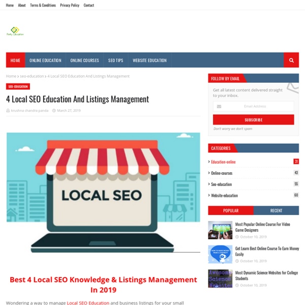 4 Local SEO Education And Listings Management